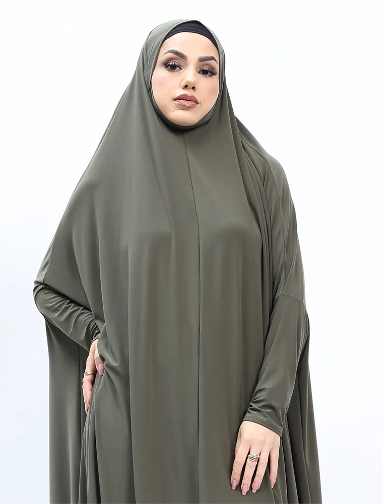 Khaki Jersey Jilbab